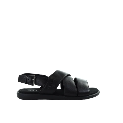 Męskie skórzane czarne sandały Bugatti 331AX2804100-1000