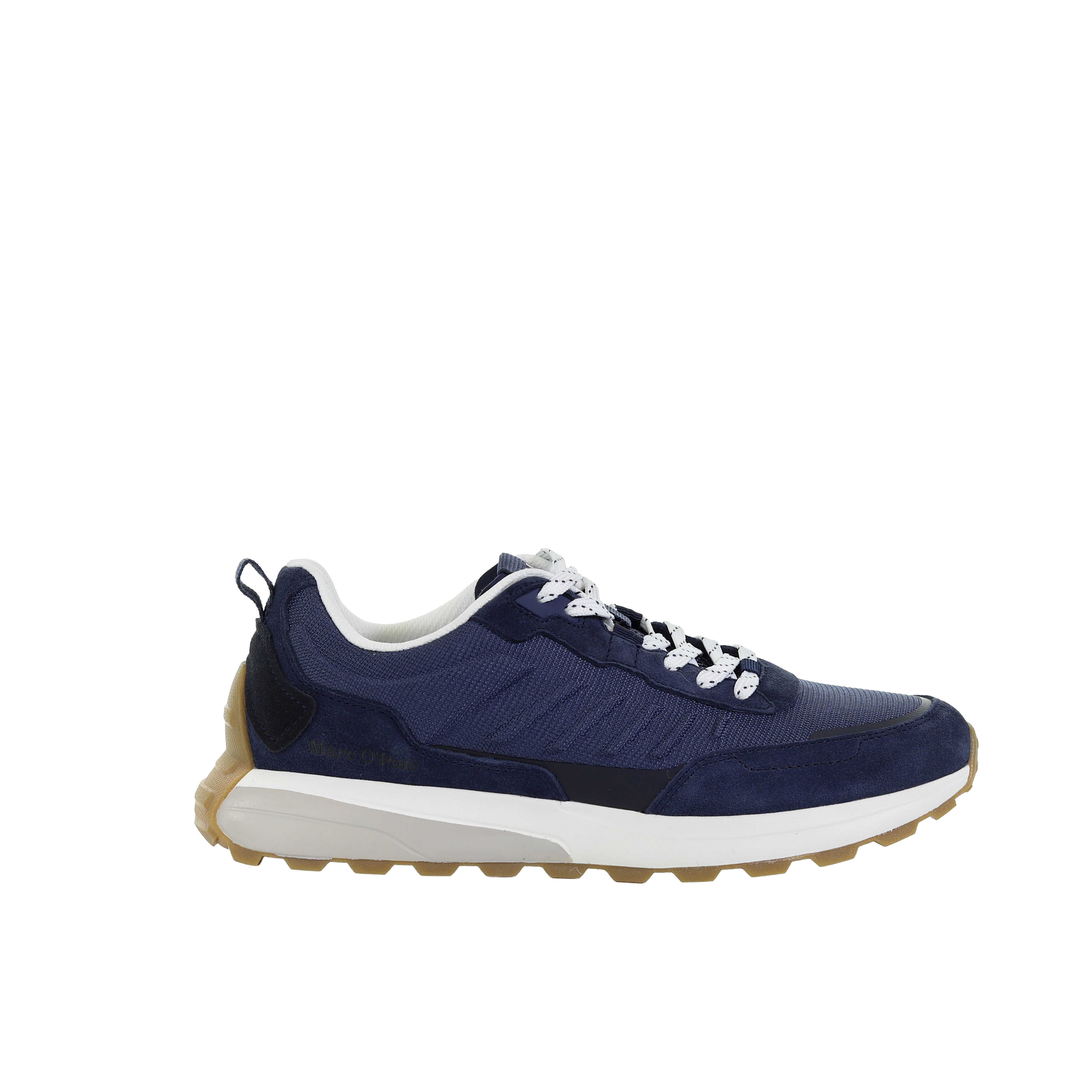 Męskie skórzane niebieskie sneakersy MARC O'POLO 601223253502334-841